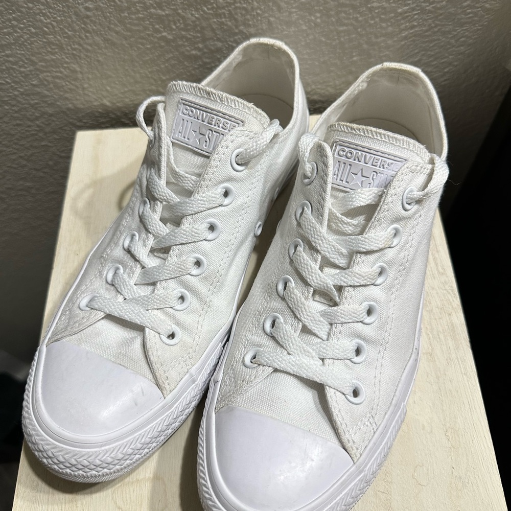 Solid White Converse - image 4